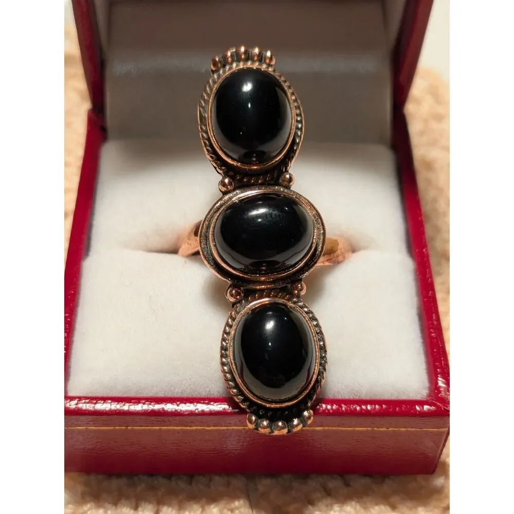 Copper Ring with Black Onyx